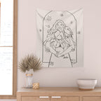 Falling Flowers lines Wall Tapestry Gallery Image 2