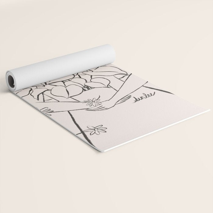 Falling Flowers lines Yoga Mat Gallery Image 2