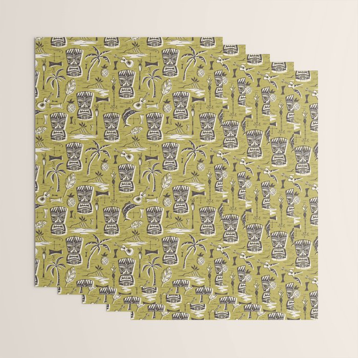 Tropical Tiki Green Wrapping Paper Gallery Image 3