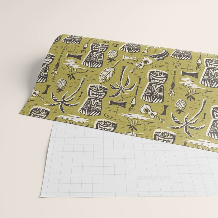 Tropical Tiki Green Wrapping Paper Gallery Image 2
