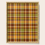 Retro 70s autumn tartan brown moss green mustard yellow pattern Serving Tray Gallery Image 1