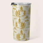 Yellow/Gold Alien Abduction Toile De Jouy Pattern Travel Mug Gallery Image 3