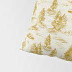 Yellow/Gold Alien Abduction Toile De Jouy Pattern Pillow Sham Gallery Image 4