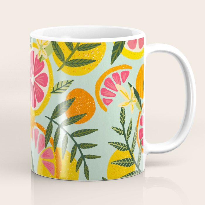 Grapefruit Blooms â Mint Palette Coffee Mug Gallery Image 1
