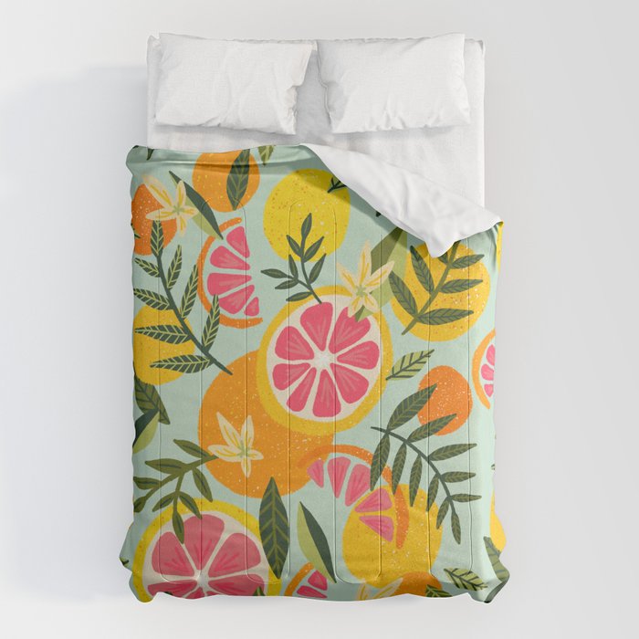 Grapefruit Blooms â Mint Palette Comforter Gallery Image 6
