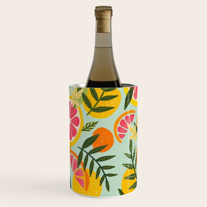 Grapefruit Blooms - Mint Palette Wine Chiller Gallery Image 3