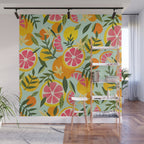 Grapefruit Blooms - Mint Palette Wall Mural Gallery Image 1