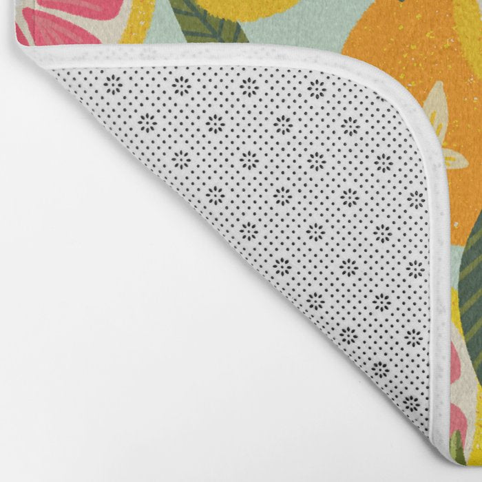 Grapefruit Blooms - Mint Palette Bath Mat Gallery Image 2