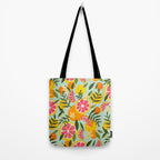 Grapefruit Blooms - Mint Palette Tote Bag Gallery Image 2