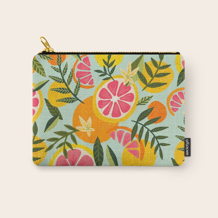Grapefruit Blooms - Mint Palette Carry All Pouch Gallery Image 1