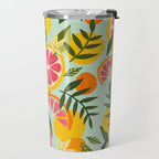 Grapefruit Blooms - Mint Palette Travel Mug Gallery Image 2