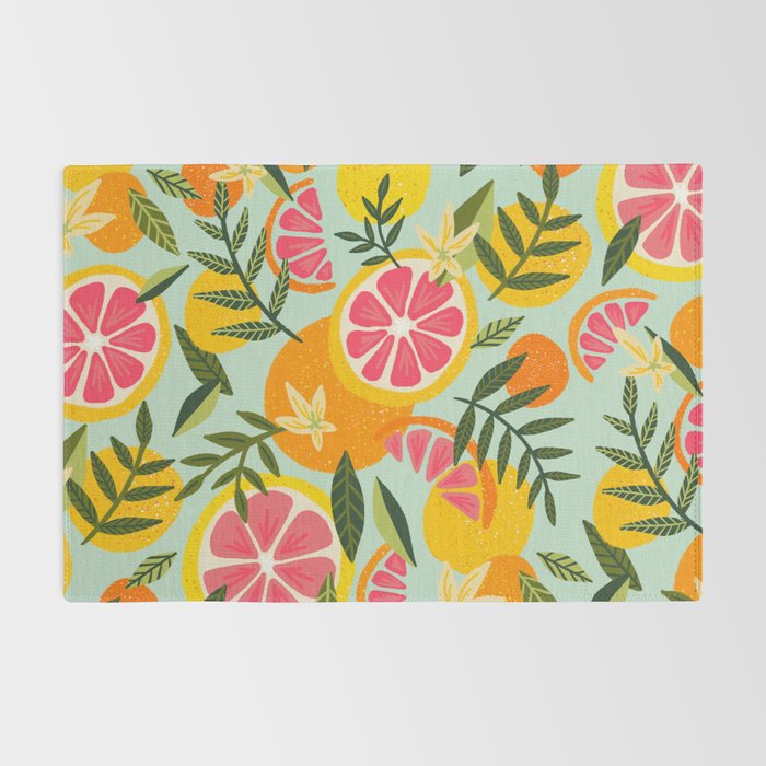 Grapefruit Blooms - Mint Palette Rug Gallery Image 2