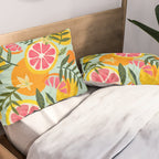 Grapefruit Blooms - Mint Palette Pillow Sham Gallery Image 2