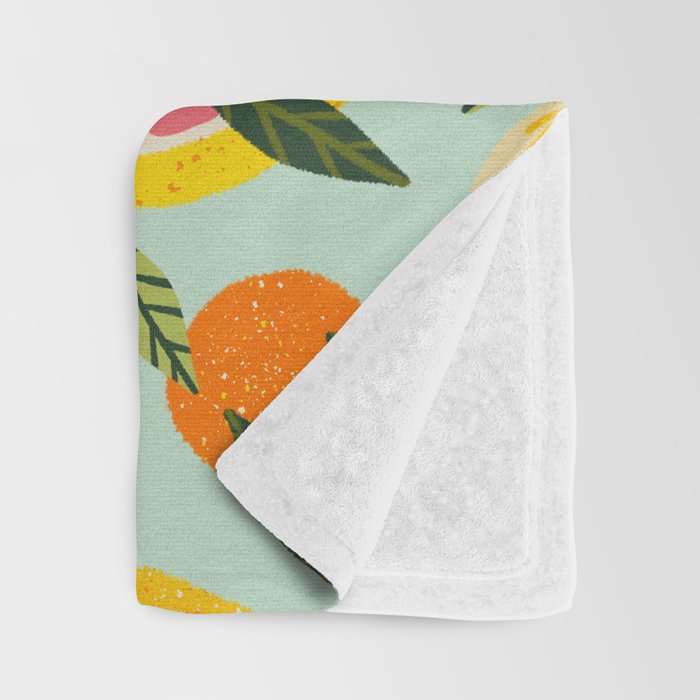 Grapefruit Blooms - Mint Palette Throw Blanket Gallery Image 3
