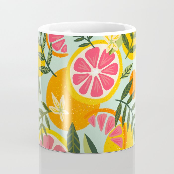 Grapefruit Blooms â Mint Palette Coffee Mug Gallery Image 4