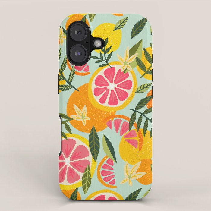 Grapefruit Blooms - Mint Palette Iphone Case