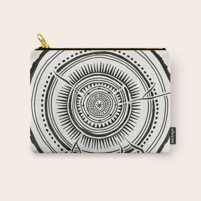 Quaking Aspen - Black Tree Rings Carry All Pouch Gallery Image 1
