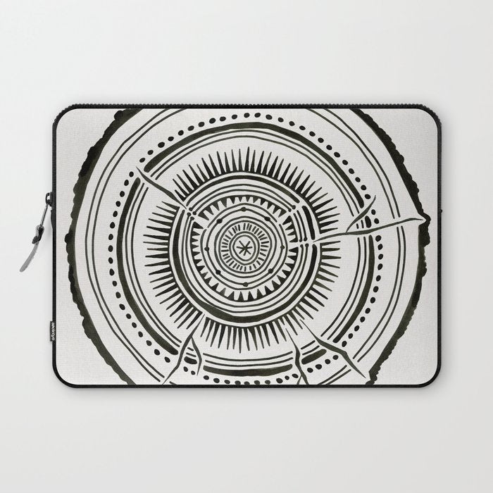 Quaking Aspen - Black Tree Rings Laptop Sleeve Gallery Image 1