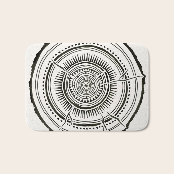 Quaking Aspen - Black Tree Rings Bath Mat Gallery Image 1