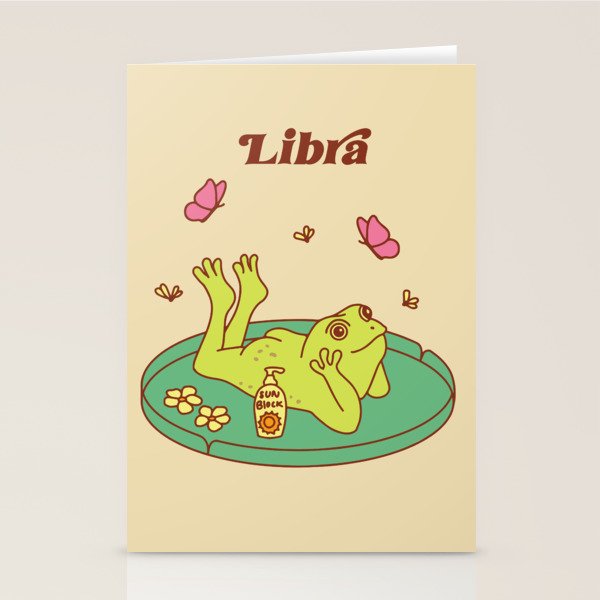 Libra Frog Stationery Card Gallery Image 1