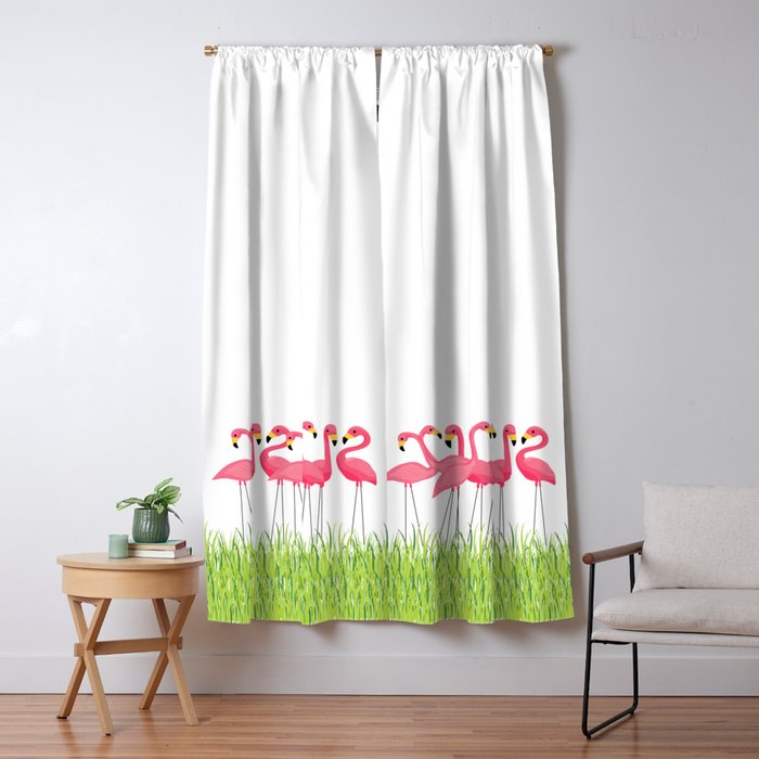 Cuban Pink Flamingos Window Curtain Gallery Image 5