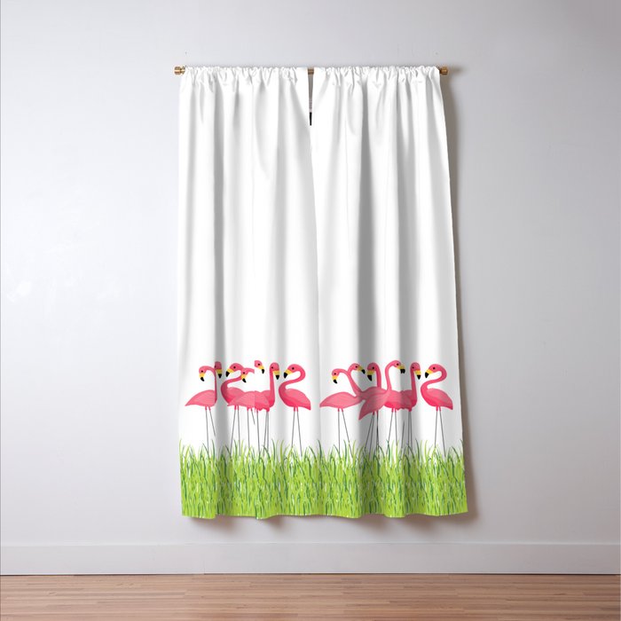 Cuban Pink Flamingos Window Curtain Gallery Image 3