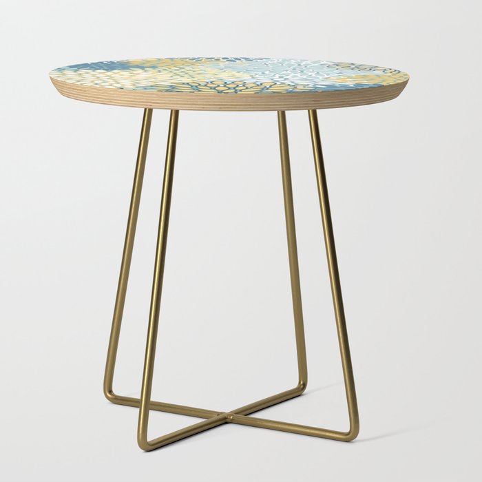 Modern Floral Yellow And Teal  Side Table Gallery Image 1