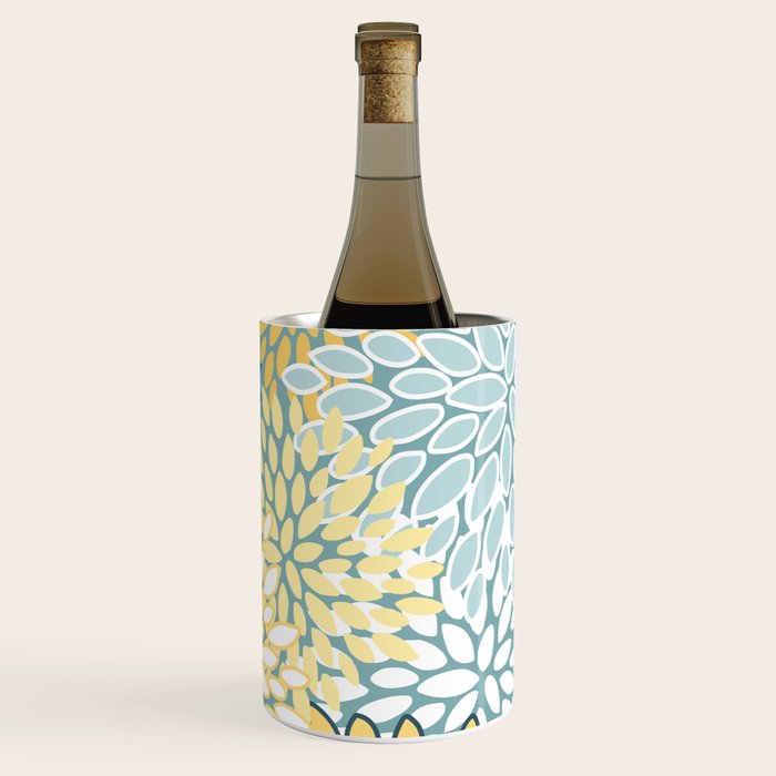 Modern Floral Yellow And Teal  Wine Chiller Gallery Image 1