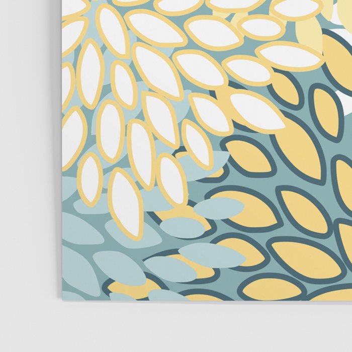 Modern Floral Yellow And Teal  Poster Gallery Image 3