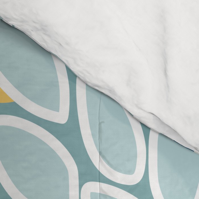 Modern Floral Yellow And Teal  Comforter Gallery Image 4