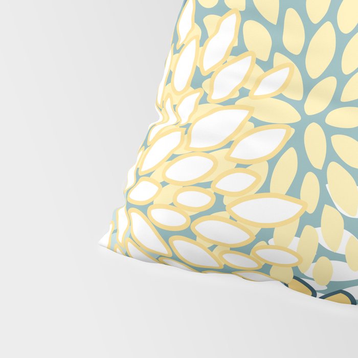 Modern Floral Yellow And Teal  Pillow Sham Gallery Image 4