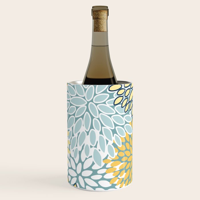 Modern Floral Yellow And Teal  Wine Chiller Gallery Image 3