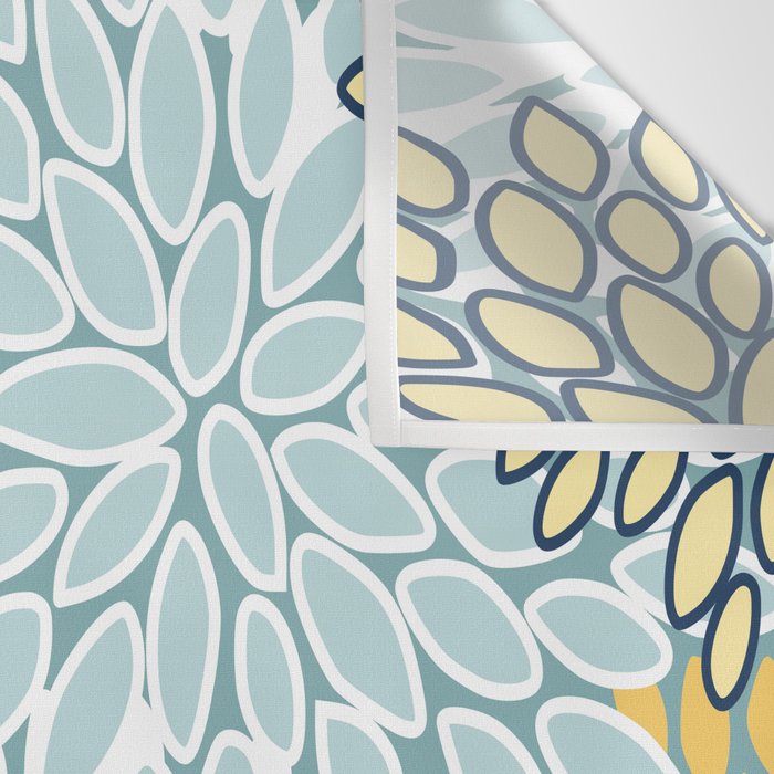Modern Floral Yellow And Teal  Wall Tapestry Gallery Image 3