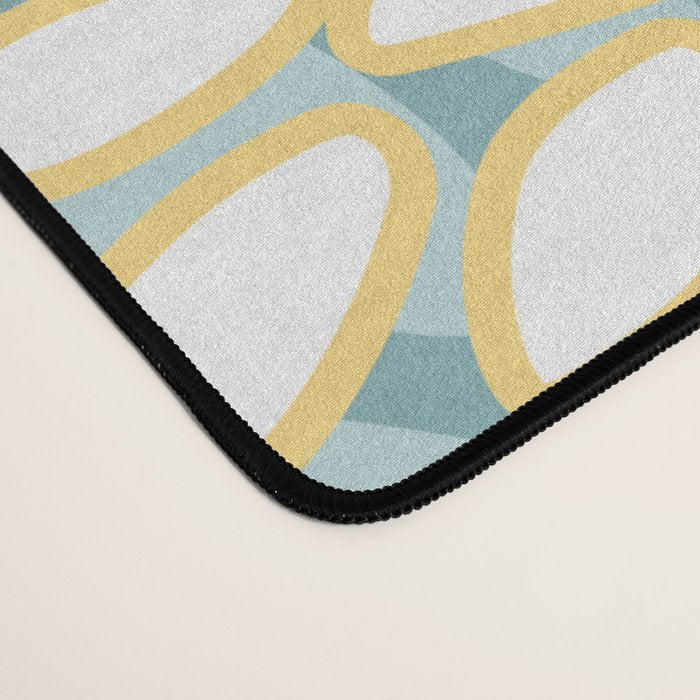 Modern Floral Yellow And Teal  Desk Mat Gallery Image 4