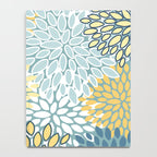Modern Floral Yellow And Teal  Notebook Gallery Image 4