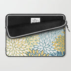 Modern Floral Yellow And Teal  Laptop Sleeve Gallery Image 2