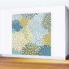 Modern Floral Yellow And Teal  Wall Mural Gallery Image 2