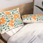 Tangerine & Pine: Matisse Flowers & Leaves Pillow Sham Gallery Image 2