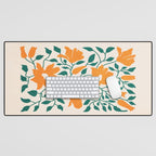 Tangerine & Pine: Matisse Flowers & Leaves Desk Mat Gallery Image 1