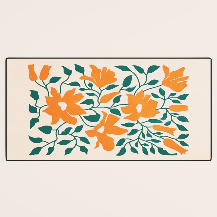 Tangerine & Pine: Matisse Flowers & Leaves Desk Mat Gallery Image 3