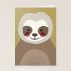 Sloth Animal Portrait Stationery Card Gallery Image 2