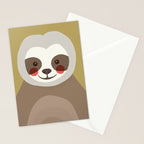 Sloth Animal Portrait Stationery Card Gallery Image 2
