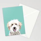 Golden Doodle pet portrait art print and dog gifts Stationery Card Gallery Image 2