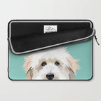 Golden Doodle pet portrait art print and dog gifts Laptop Sleeve Gallery Image 2
