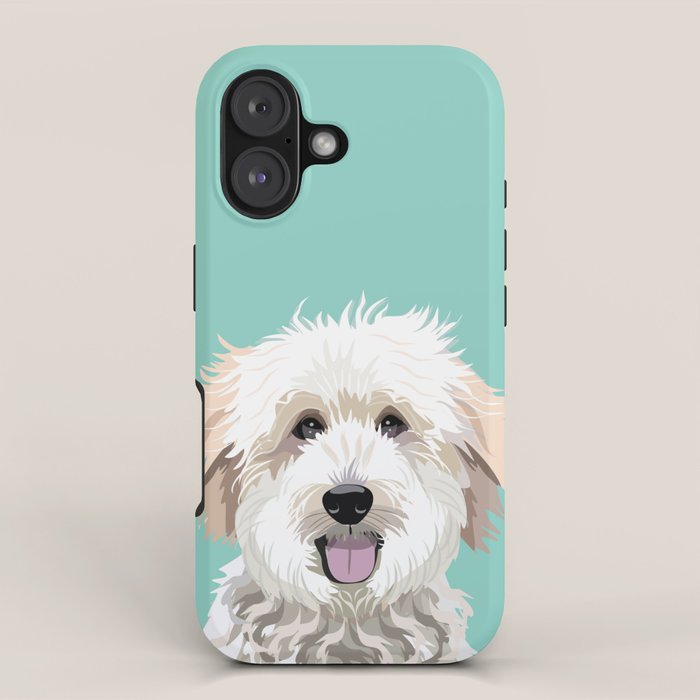 Golden Doodle pet portrait art print and dog gifts iPhone Case Gallery Image 1