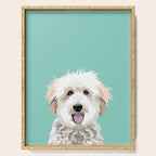 Golden Doodle pet portrait art print and dog gifts Serving Tray Gallery Image 1
