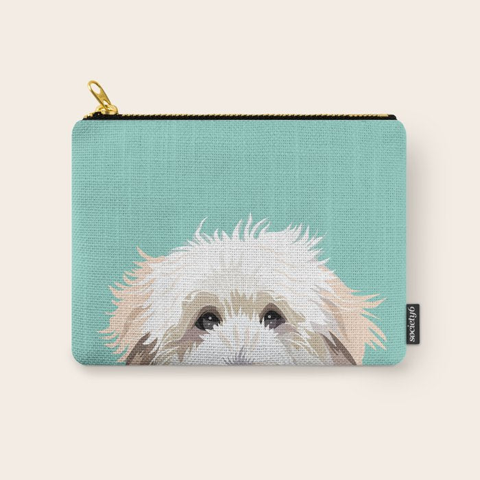Golden Doodle pet portrait art print and dog gifts Carry All Pouch Gallery Image 1