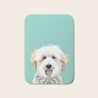 Golden Doodle pet portrait art print and dog gifts Bath Mat Gallery Image 1