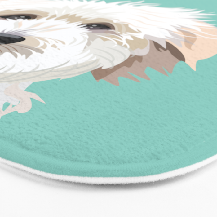 Golden Doodle pet portrait art print and dog gifts Bath Mat Gallery Image 3
