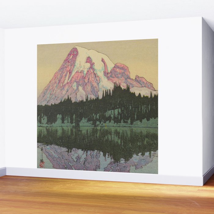 Hiroshi Yoshida Vintage Japanese Woodblock Print Reflection Lake Landscape Wall Mural Gallery Image 2